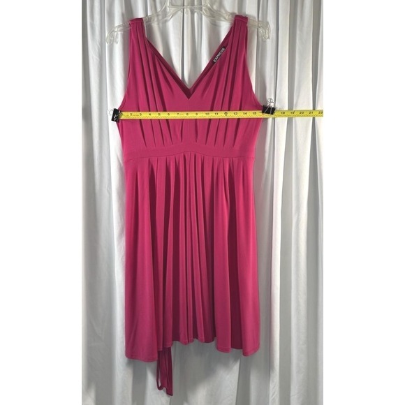 Express Pink‎ V Neck Sleeveless Empire Waist Midi Dress M Glam Party 83-02 - Picture 3 of 14